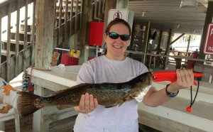 Becky Shelton from Middleburg, Florida fished the Pepperfish Keys and caught this fine trout under a popping cork.