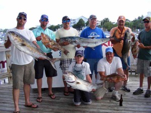 Trevor Bass and his group found this great mixed bag of red grouper, amberjack and red grouper along with a monster kingfish.