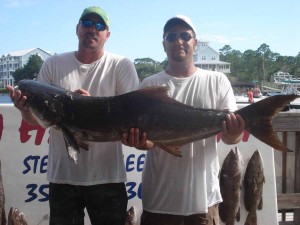 Joey Langford and Trevor Bass with a fine cobia.