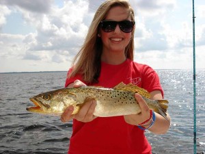 Bekah Ford caught this excellent trout on her very first fishing trip.