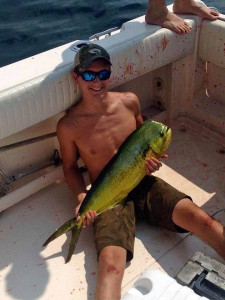 Another unusual catch: Parker Dykes with an excellent mahi.
