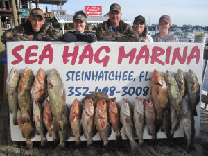 Casey, Danielle, Robbie, Shannon and Katilan Bailey loaded up with gag grouper on the last day of the season.