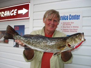 Bill Shearin with a fine trout caught at Keaton Beach.