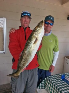 Jason Carrington scored with this 6 pound plus gator trout, the winning trout in the Steinhatchee Community Fishing Tournament.