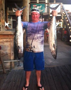 Jason Boan was trolling sardine minnows and happened onto this nice pair of kingfish.