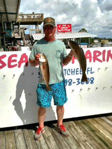Bill Griffith from Fernandina with a nice pair of redfish. 
