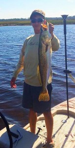 And the fish of the month….Chase Norwood with his 34 inch gator trout taken from his stand-up paddleboard. 