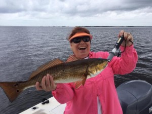 Shawna Phillips with another excellent upper slot redfish. 