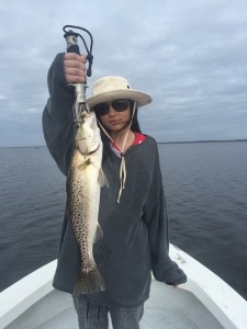 Sarah Gorges caught this fine redfish fishing with Randall Hewitt. 
