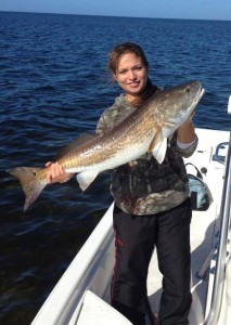 Brittney Robinson had to let this giant redfish go. 