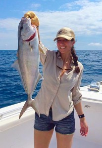Alicia Hernandez fished the Nauti-Girls and landed this nice amberjack. 