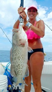 Claudia Green caught the big grouper in the Nauti-Girls Tournament.