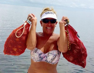 Debra Colwell with a whole bunch of scallops….. 