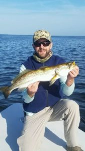 Dustin Murphy found some beautiful trout on topwater plugs around Pepperfish Keys. 