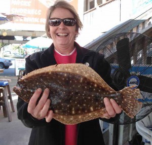 Another Georgian, Leigh Thomas from Hahira, scored a great meal with this fine flounder caught on the flats 