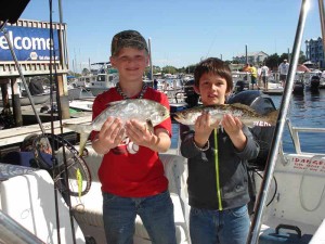 Georgians Noah Mitchell and Ethan Gibbs found pompano and trout fishing from a Sea Hag Marina rental boat.