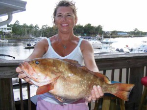 Susan Heitmann with her first red grouper