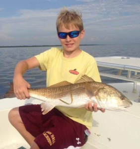 Phillip Evans, fishing with his dad Phil, nailed this beautiful redfish