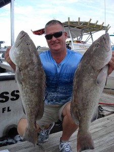 Brad Parrish from Jacksonville with a great pair of gag grouper.