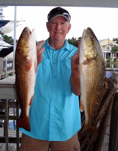 John Dedge with a fine pair of redfish.