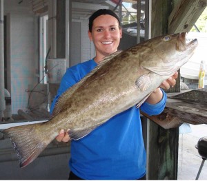 Brittany Rothfork won for the largest grouper in the Gainesville Offshore Fishing club fall tournament.