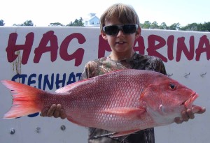 Ty Jackson from Lake City with a giant red snapper that was headed for the cleaning table. 