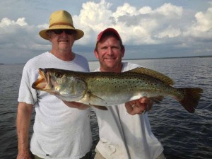 Tommy Ballard took Rob Dunagan and Billy English trout fishing and they located this gator trout north of the Steinhatchee River.