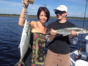 Had the opportunity to take my son Sid and his girlfriend Lee out to score some big Spanish mackerel.