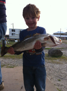 River Griffen from Georgia caught this fat trout fishing with his grandparents out of the Sea Hag Keaton Beach Marina. 