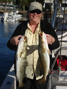 Pal Mellissa Sargent outfished her husband Bob, bringing home these beautiful trout as part of their limits. 