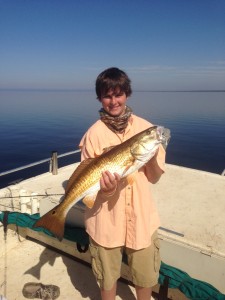 J. Riley from Butler, Ga. caught his very first redfish fishing out of Keaton Beach. 