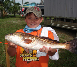 Jake Berry with an excellent redfish caught on a live shrimp. 