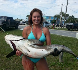 Victoria Wyrick from Perry brought in this 52 pound cobia fishing during the Optimist Club tournament. 