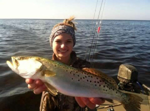 Sister Chaeli Norwood with an excellent trout taken on the same trip. 