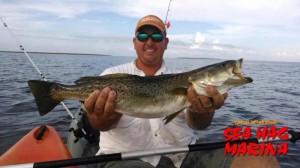 Dustin Philpott was kayak fishing near Rocky Creek and nailed this 28 inch trout.
