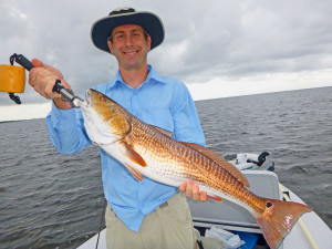 On day 2 I fished with Mike Moser who caught this overslot redfish south of the river.  