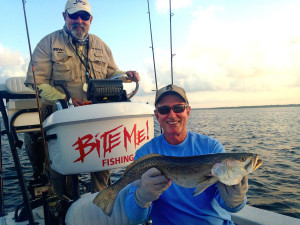 Doug Barrett found this nice gator trout in a foot and a half of water. 