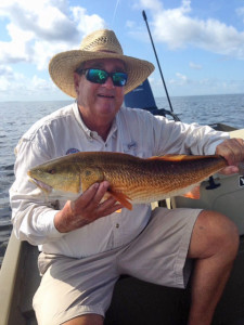 Tim Fisk landed this nice slot redfish just outside of Dallus Creek