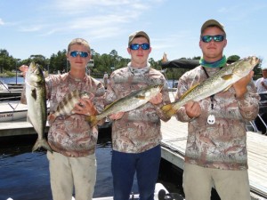 Fishing the same tournament earlier this month, Bradley and Collin English and Cody Clark found these nice trout, bluefish and sheepshead. 