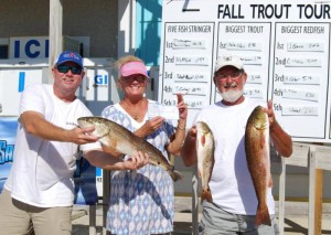 Jeff Evans, Cornella Silveira and Hadson Carter caught these redfish during the Taylor County Tournament, with Jeff taking first place. 