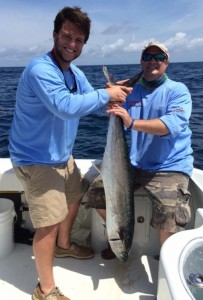 Coming over from Gainesville, Mike Potapaw and Jim Doyle with one of several kingfish caught on live bait. 