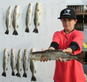 Wade Wilson from Georgia fished out of Keaton Beach with his family and got some nice trout limits.