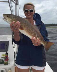 Claudia Lake Park from Georgia with a fine redfish.