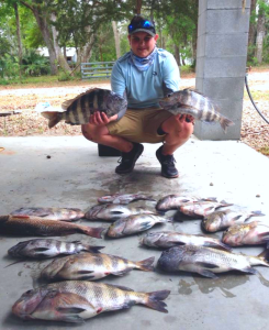 Jackson Swisher from Lake City with a great sheepshead catch. 