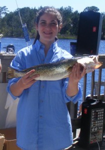 Morgan Balch with a tasty trout. 