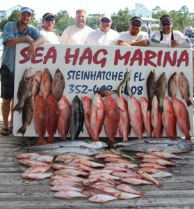 Michael Lodge’s crew took advantage of the red snapper season and returned with this full board of offshore fish. 
