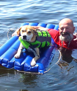 Steinhatchee regular Long-Beard Jack and his scalloping dog were on the water this month. 