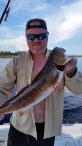 James Berry from Jacksonville fished with Troy Pratt and caught this fine red, along with a number of others, just north of the river. 