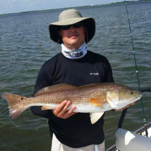 Rusty Ewing with a nice slot redfish. 