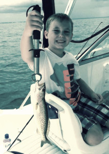 It’s not a huge one, but Jackson Arnold loved catching this trout. 